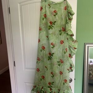 Floral Green Maxi Skirt